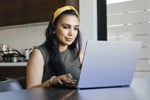 woman working on laptop