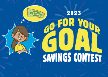cartoon drawing Go for your Goal Savings Contest