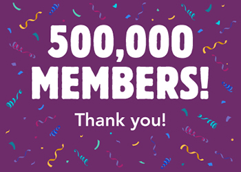 500,000 members strong graphic