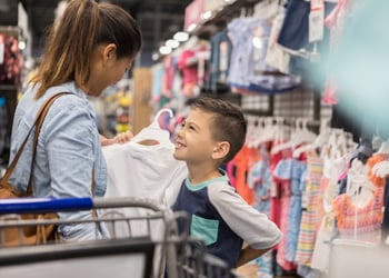 woman and child shopping