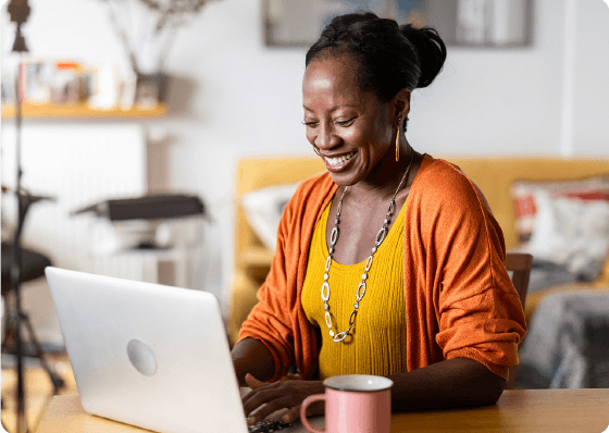 woman working on laptop