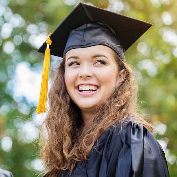 female student in graduation cap