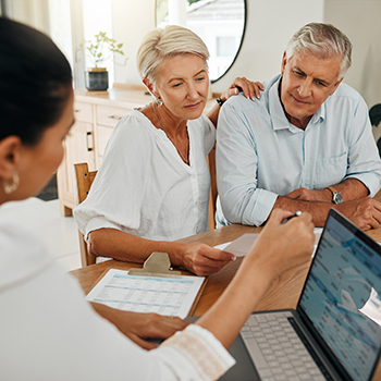 Couple with financial advisor