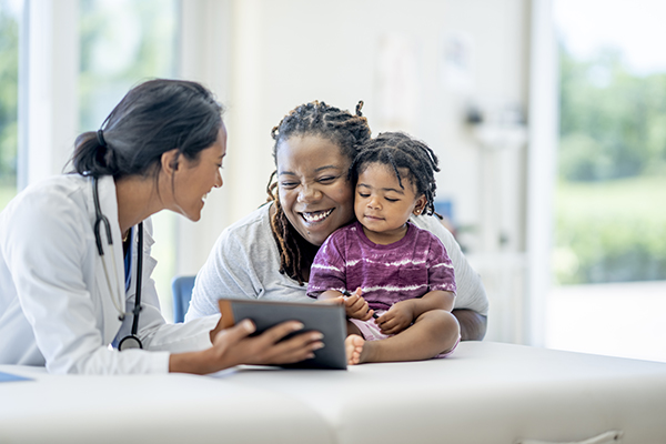 family at doctor