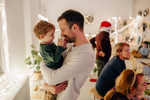 father and daughter celebrating the holidays